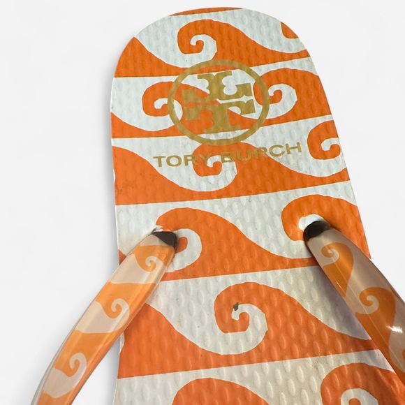 Tory burch orange flip flops - Picture 5 of 7